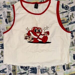 Shein, size medium, red and white tank top